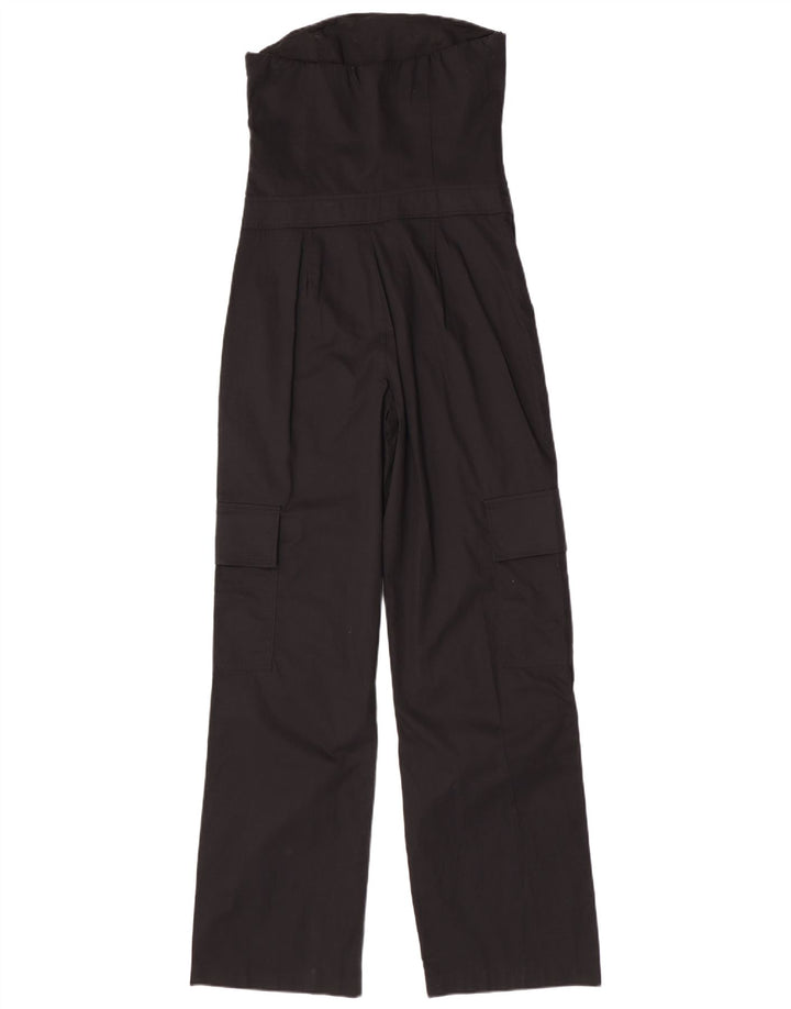 Zara Womens Strapless Jumpsuit UK 10 Small  Black Cotton