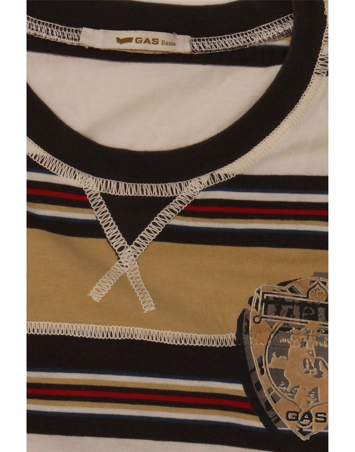 Gas Womens Top Long Sleeve UK 16 Large Multicoloured Striped