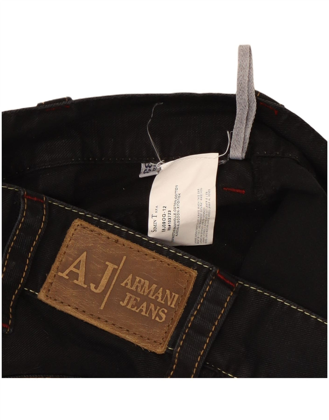 ARMANI Womens Loose Jeans W33 L33 Black Cotton