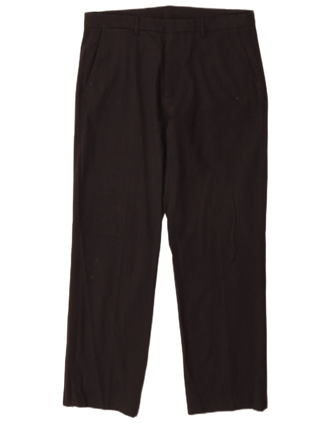 Calvin Klein Mens Straight Chino Trousers W32 L30 Black Polyester