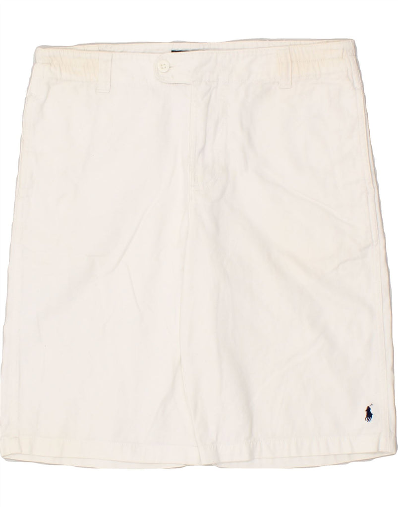 POLO RALPH LAUREN Boys Chino Shorts 15-16 Years W30 White Cotton | Vintage Polo Ralph Lauren | Thrift | Second-Hand Polo Ralph Lauren | Used Clothing | Messina Hembry 