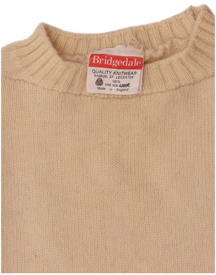 Bridgedale Mens Crew Neck Jumper Sweater EU 38 Small Beige Wool