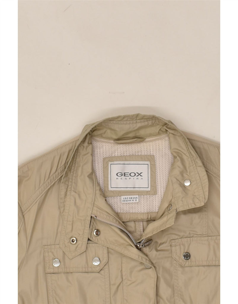 GEOX Womens Utility Jacket UK 14 Large Beige Polyamide | Vintage Geox | Thrift | Second-Hand Geox | Used Clothing | Messina Hembry 