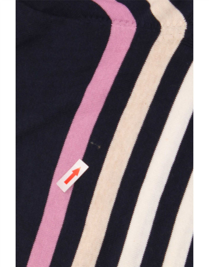 Marks & Spencer Womens Crew Neck Jumper Sweater Medium Navy Blue Striped