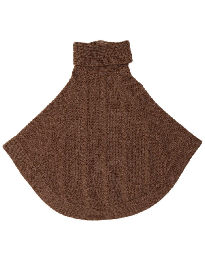 Joules Womens Oversized Poncho Jumper UK 10 Small Brown Acrylic