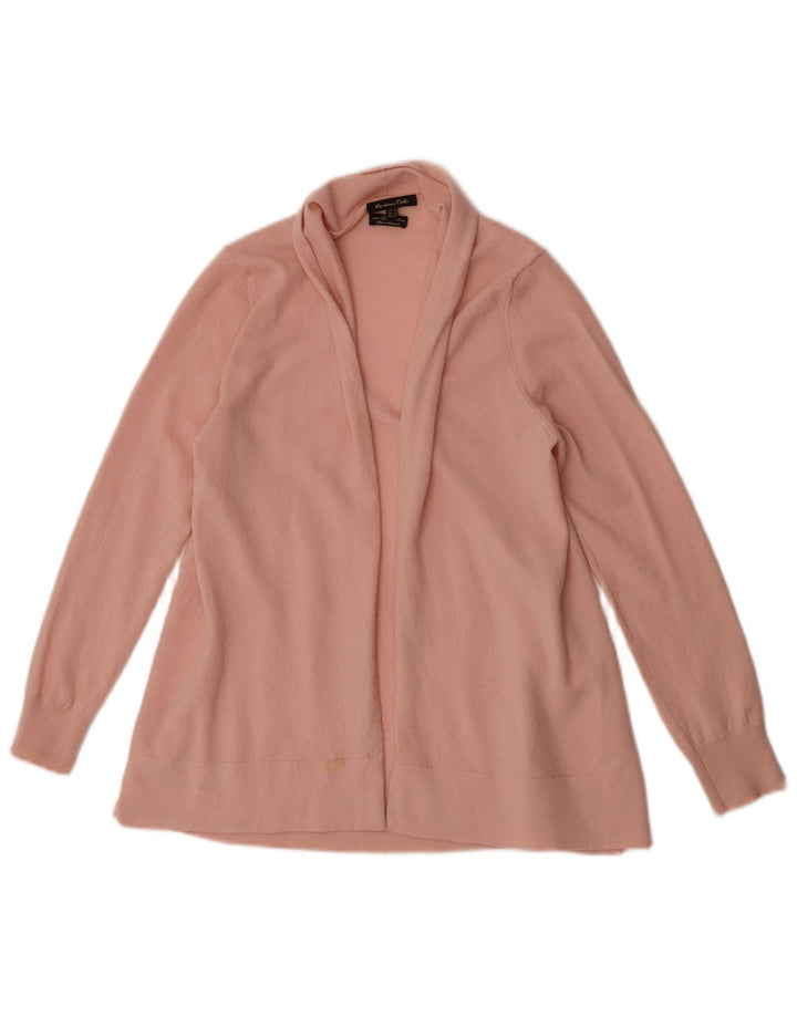 Massimo Dutti Womens Open Cardigan Sweater UK 12 Medium Pink