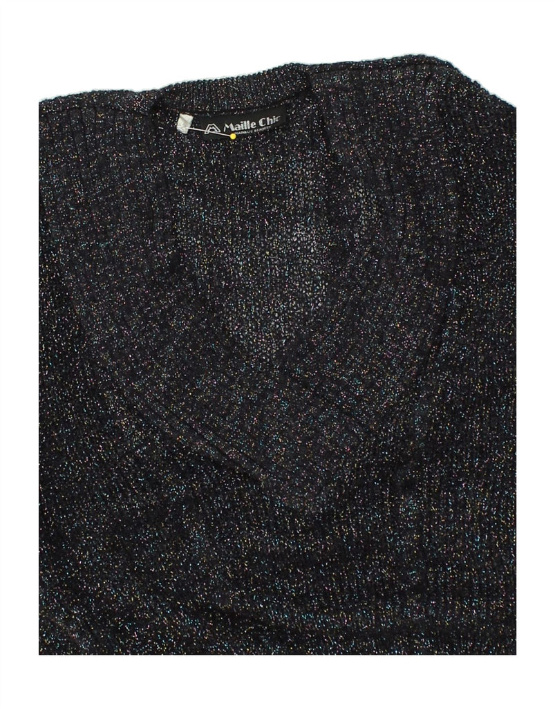 VINTAGE Womens V-Neck Jumper Sweater US 2 XS Grey Flecked | Vintage Vintage | Thrift | Second-Hand Vintage | Used Clothing | Messina Hembry 