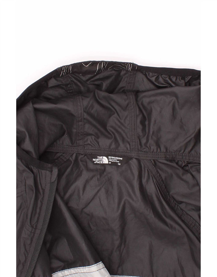 The North Face Boys Graphic Hooded Rain Jacket 7-8 Years Small Black