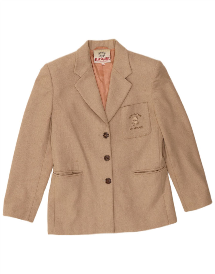 Laura Biagiotti Womens Bear's Bazaar Blazer Jacket IT 42 Medium Beige