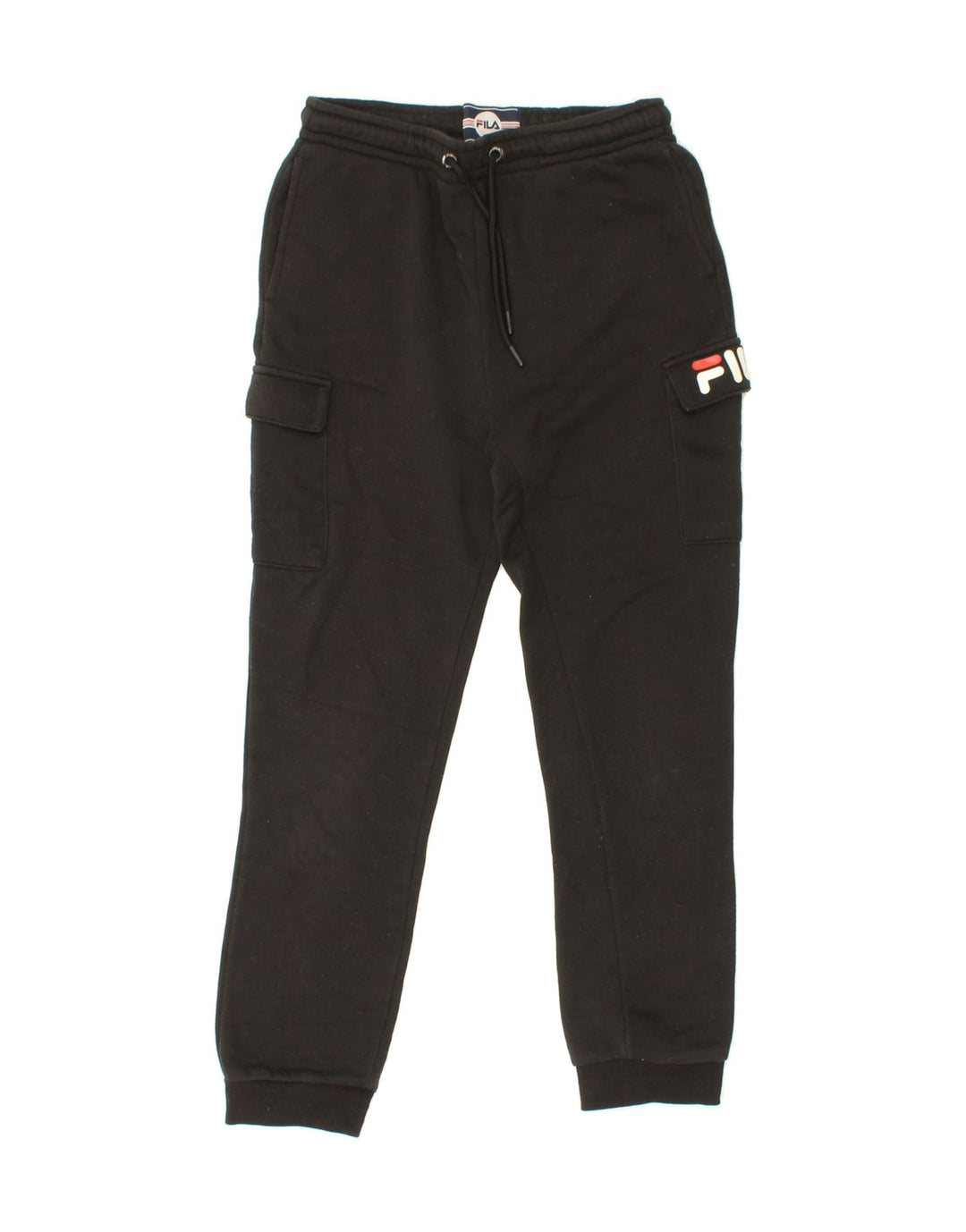 FILA Boys Cargo Tracksuit Trousers Joggers 13-14 Years Black Polyester Vintage Fila and Second-Hand Fila from Messina Hembry 