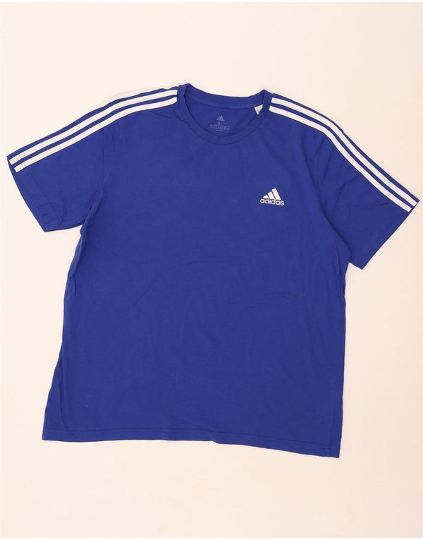 Adidas Mens T-Shirt Top XL Blue Cotton