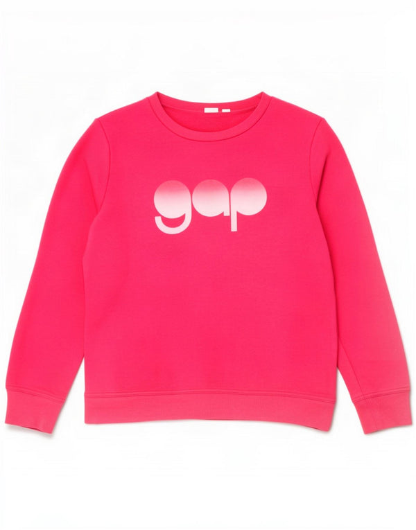 Gap Womens Graphic Oversized Sweatshirt Jumper UK 6 XS Pink Cotton