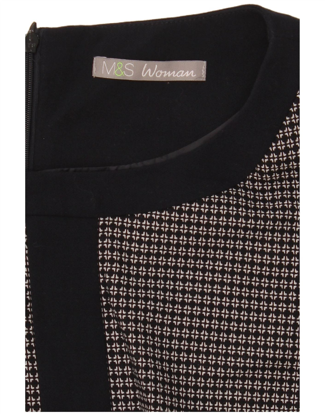 Marks & Spencer Womens Sheath Dress UK 14 Large Navy Blue Geometric