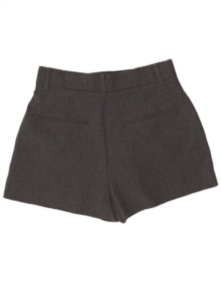 Zara Womens High Waist Hot Pants Medium W28 Grey Houndstooth