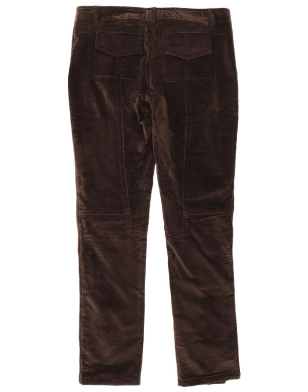 BLUMARINE Womens Velvet Slim Casual Trousers IT 44 Medium W32 L30 Brown