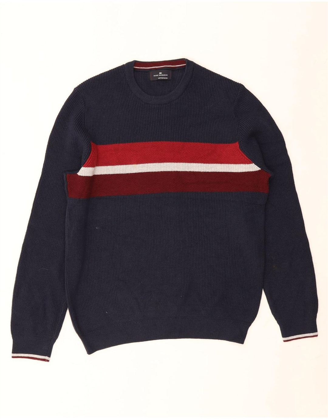 MARKS & SPENCER Mens Blue Harbour Crew Neck Jumper Sweater XL Navy Blue