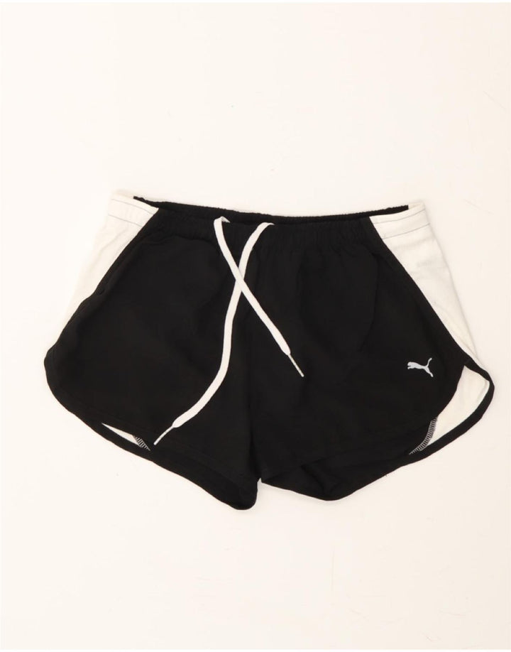 PUMA Womens Sport Shorts UK 10 Small Black Colourblock Polyester Vintage Puma and Second-Hand Puma from Messina Hembry 