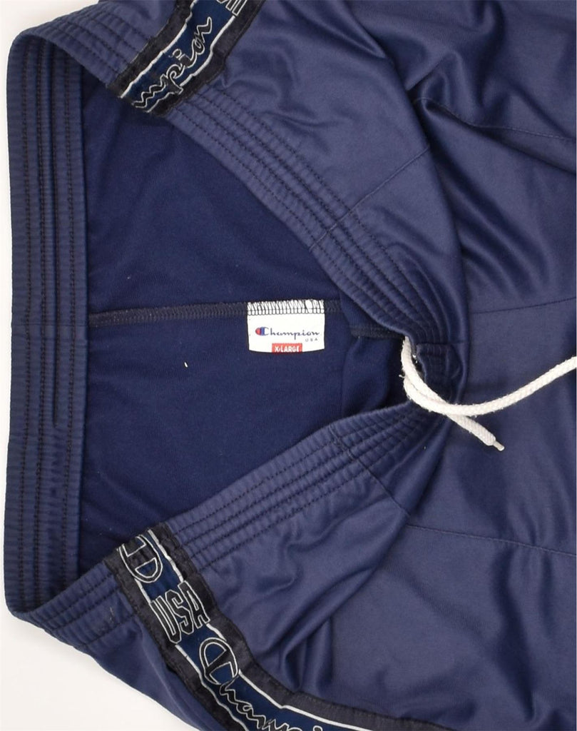 CHAMPION Mens Tracksuit Trousers XL Navy Blue Polyester | Vintage Champion | Thrift | Second-Hand Champion | Used Clothing | Messina Hembry 