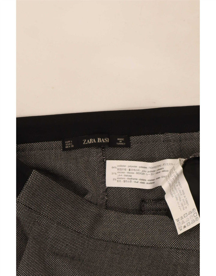 Zara Womens Slim Suit Trousers Large W30 L28 Grey Colourblock Polyester