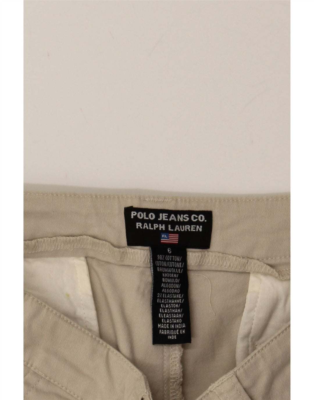 RALPH LAUREN Womens Casual Shorts US 6 Medium W32 Beige Cotton Vintage Ralph Lauren and Second-Hand Ralph Lauren from Messina Hembry 