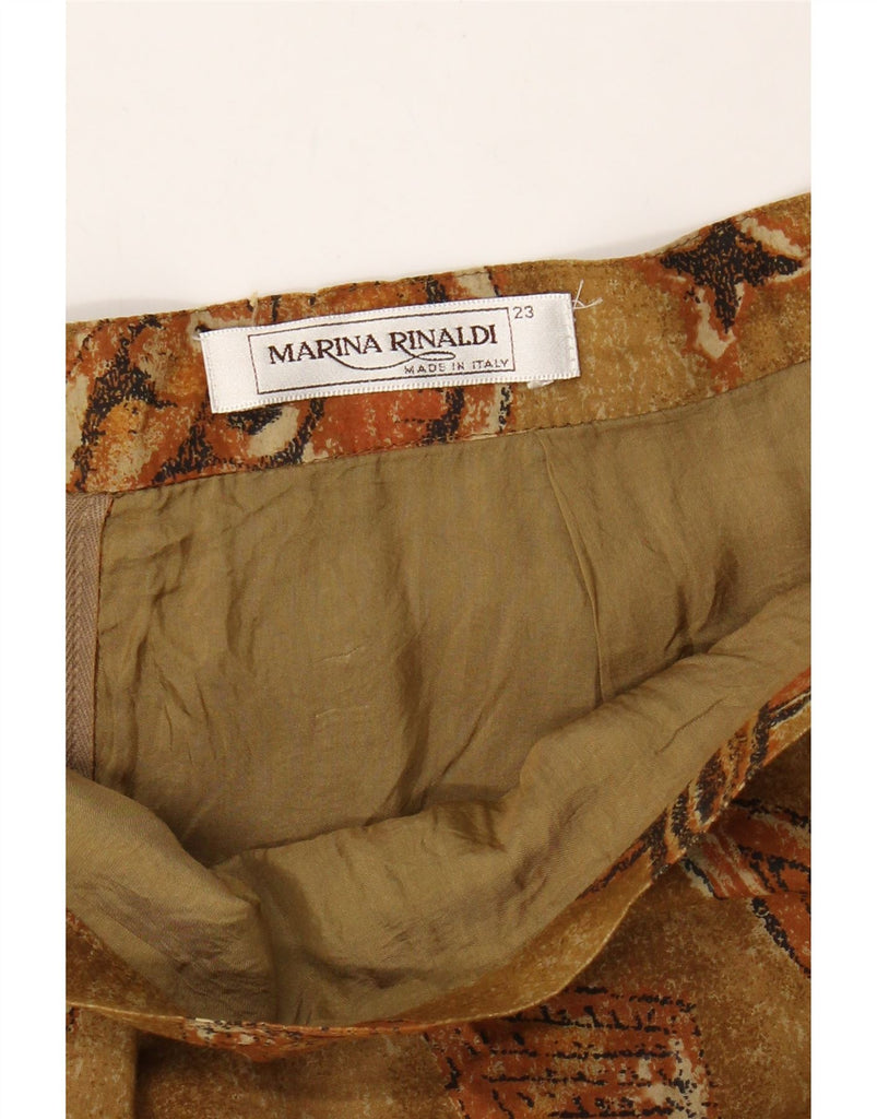 MARINA RINALDI Womens Pencil Skirt Size 23 Medium W32 Brown Floral Cotton Vintage Marina Rinaldi and Second-Hand Marina Rinaldi from Messina Hembry 