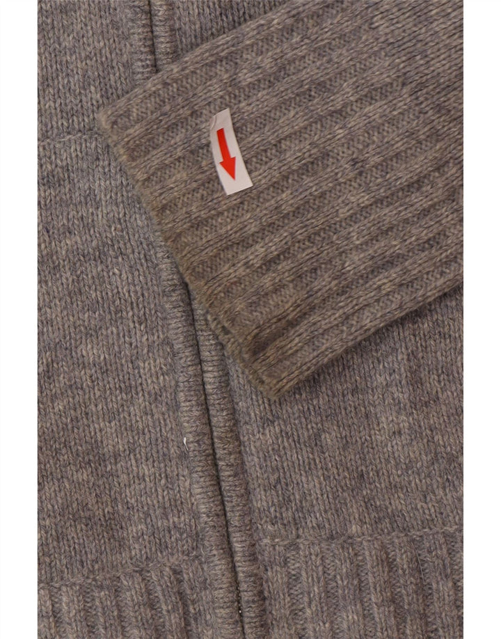 Marks & Spencer Womens Hooded Cardigan Sweater UK 16 Large Grey