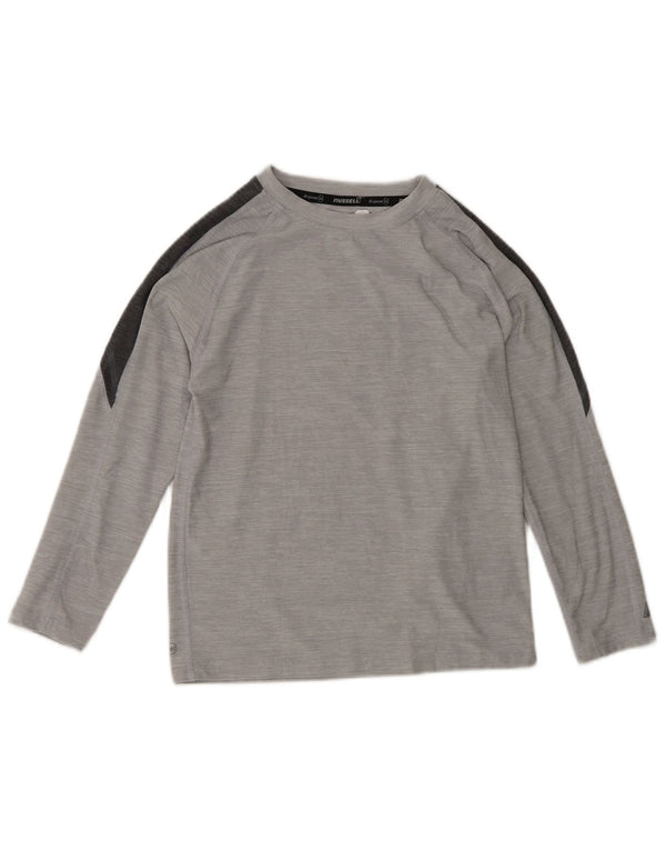 Russell Athletic Boys Dri-Power Top Long Sleeve 7-8 Years Medium Grey