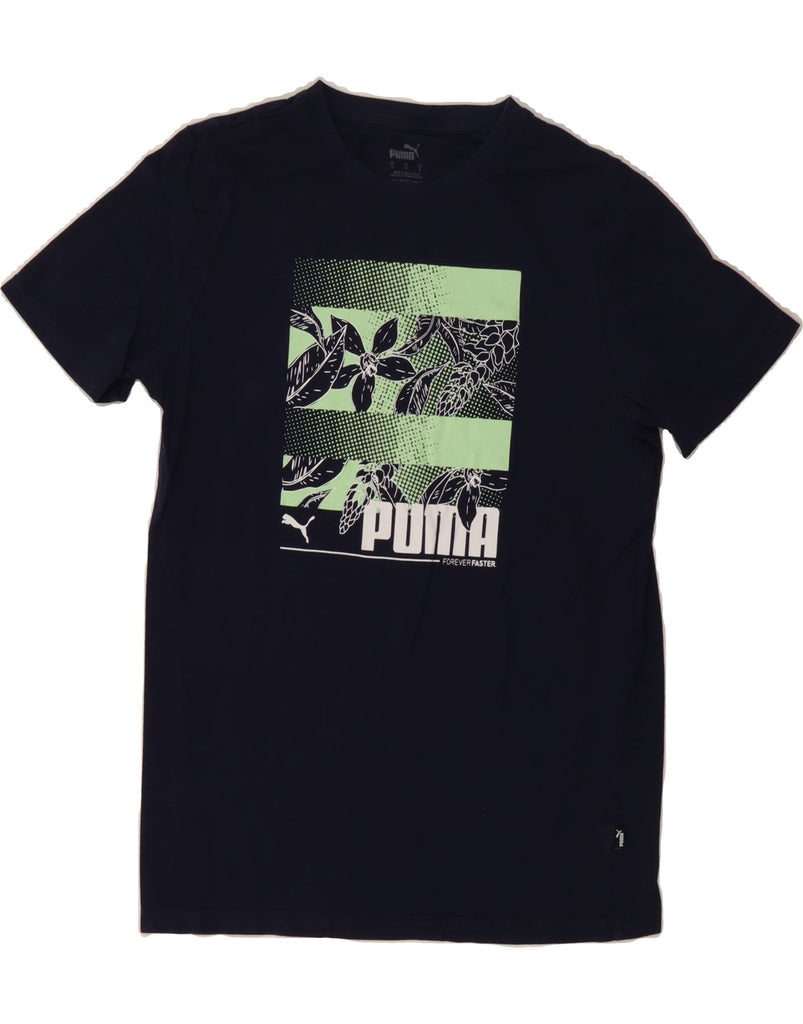 PUMA Mens Graphic T-Shirt Top Small Navy Blue Vintage Puma and Second-Hand Puma from Messina Hembry 