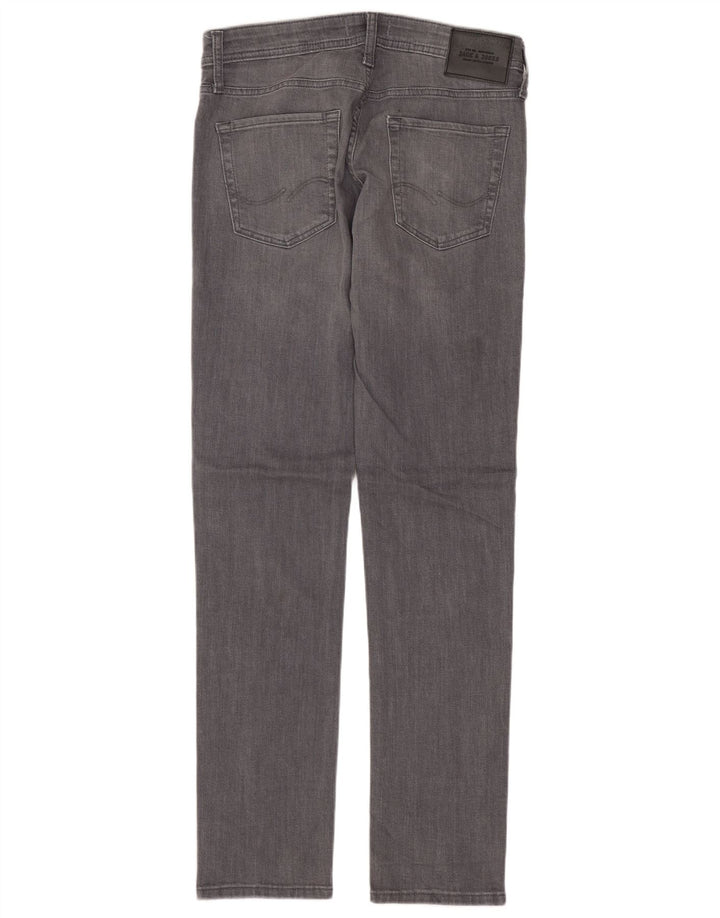 JACK & JONES Mens GLENN Slim Jeans W30 L32 Grey Cotton