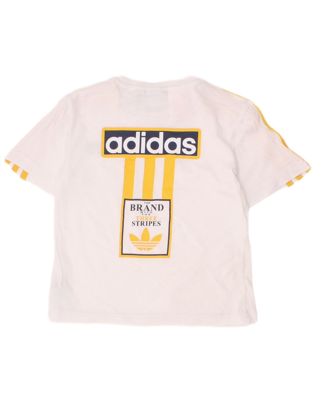 Adidas Boys Graphic T-Shirt Top 3-4 Years White Cotton