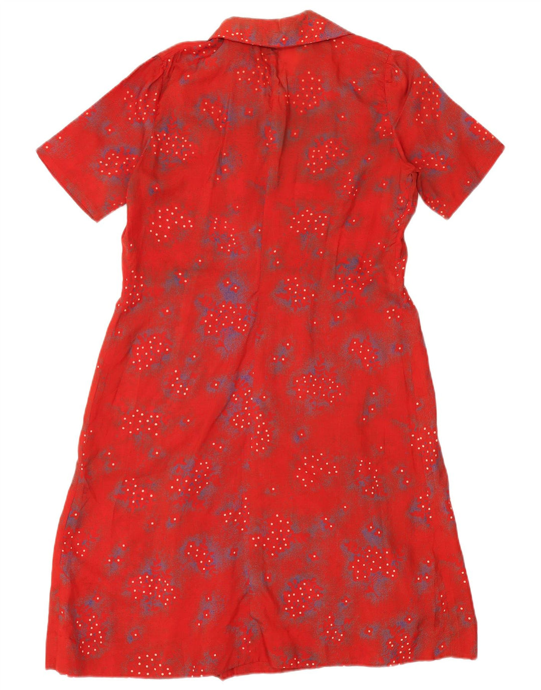 VINTAGE Womens A-Line Dress UK 14 Large Red Floral