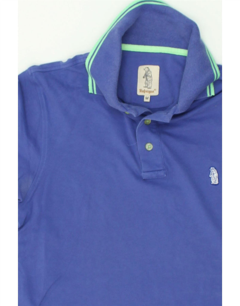 REFRIGUE Mens Polo Shirt Medium Blue Cotton | Vintage Refrigue | Thrift | Second-Hand Refrigue | Used Clothing | Messina Hembry 