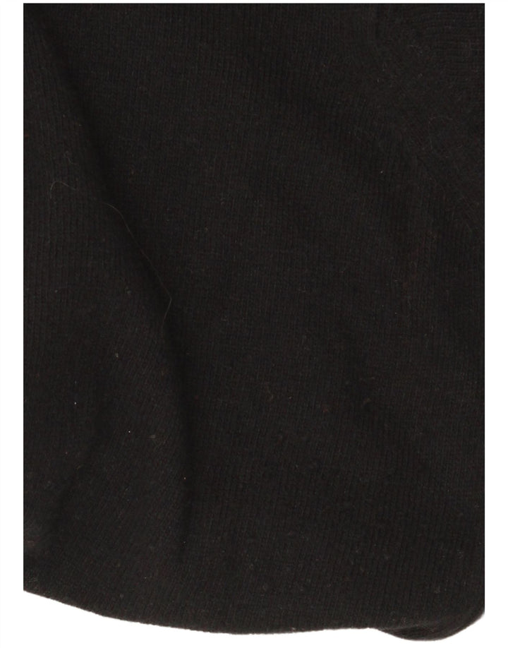 Zara Mens V-Neck Jumper Sweater Large Black Wool