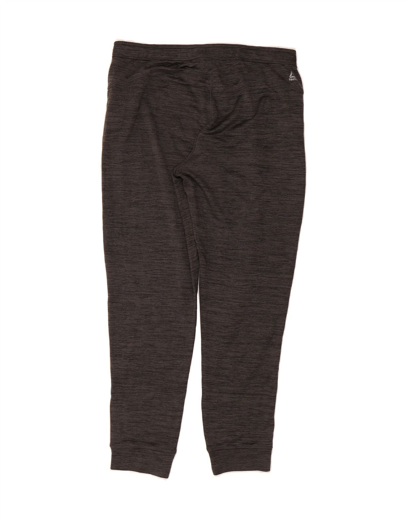 REEBOK Mens Graphic Tracksuit Trousers Joggers Large Grey Pinstripe Vintage Reebok and Second-Hand Reebok from Messina Hembry 