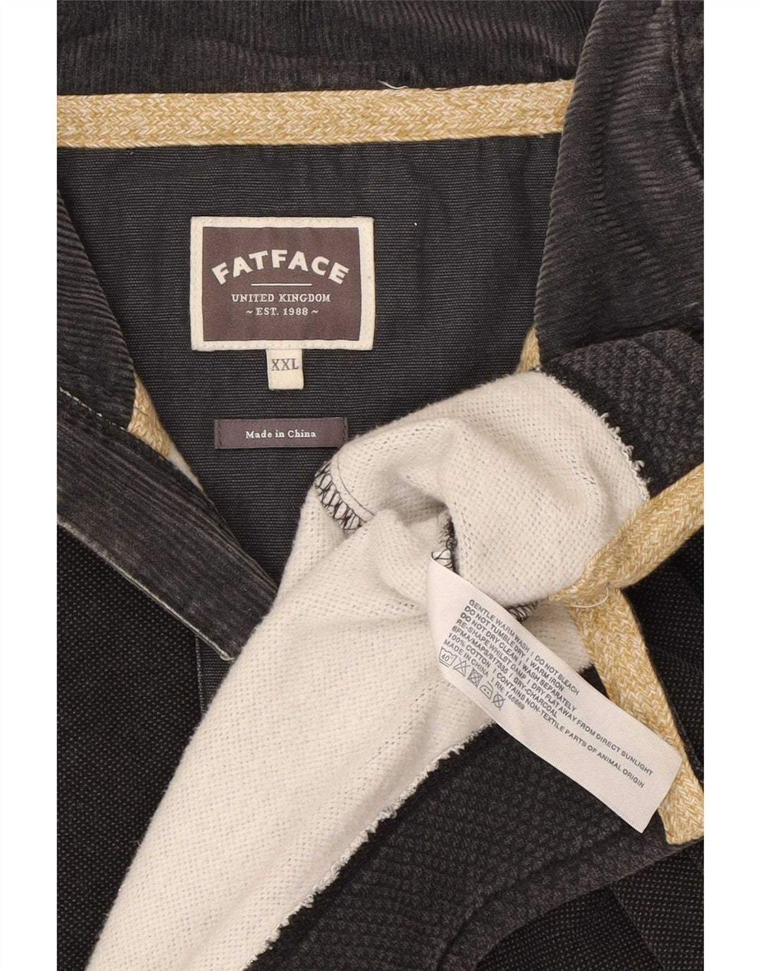 Fat Face Mens Zip Neck Sweatshirt Jumper 2XL Grey Cotton