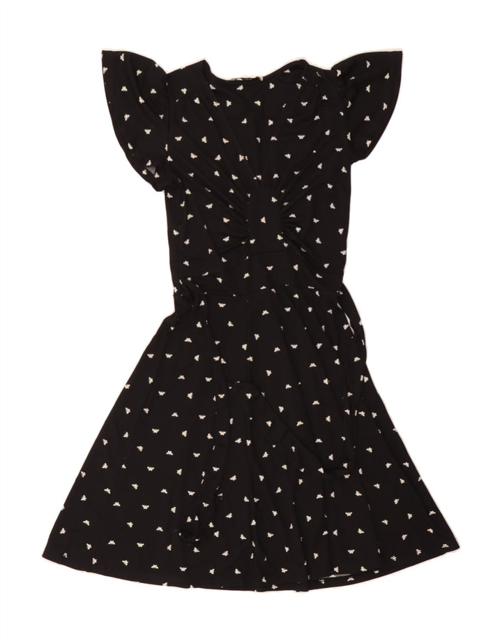 OASIS Womens A-Line Dress UK 6 XS Black Polyester Butterfly Vintage Oasis and Second-Hand Oasis from Messina Hembry 