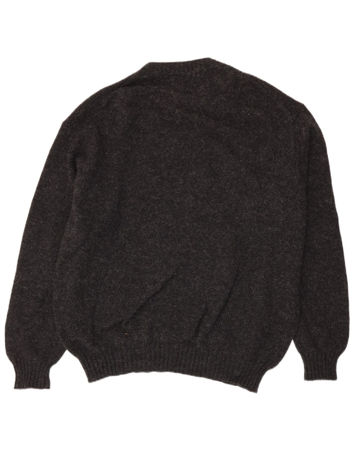 Benetton Mens Crew Neck Jumper Sweater XL Grey Flecked