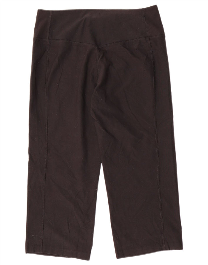 NIKE Womens Dri Fit Capri Leggings UK 12 Medium Black Polyester