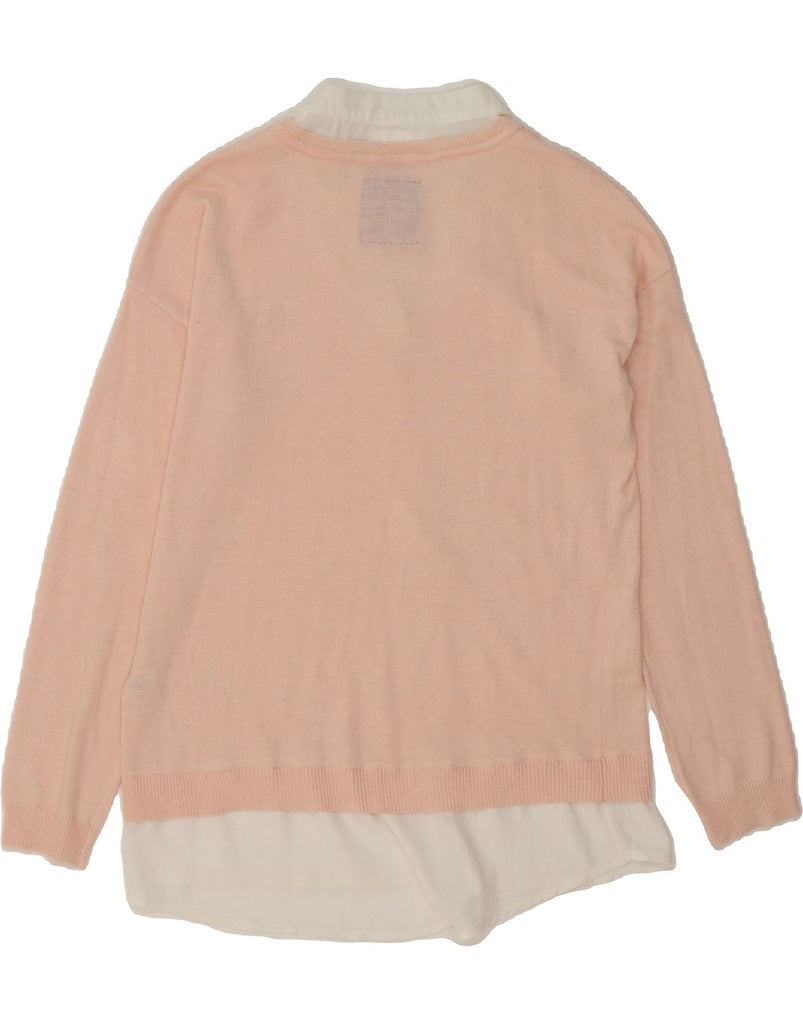 US POLO ASSN Womens V-Neck Jumper Sweater UK 14 Medium Pink Polyester Vintage US Polo Assn and Second-Hand US Polo Assn from Messina Hembry 
