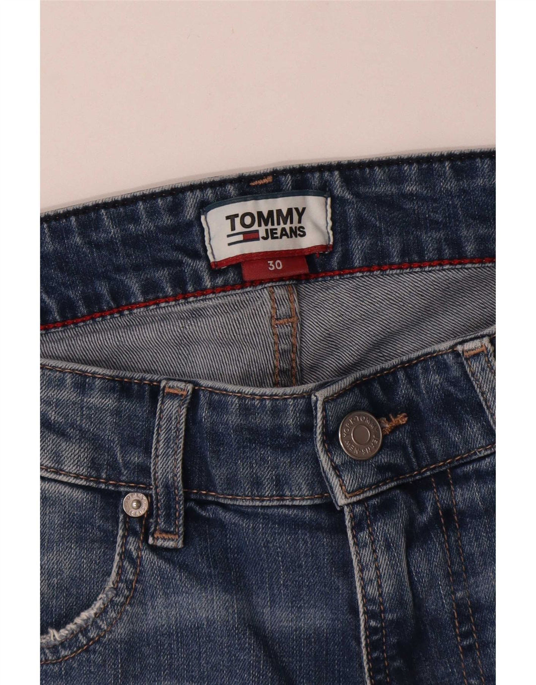 Tommy Hilfiger Mens Relaxed Fit Denim Shorts W30 Medium Blue Cotton