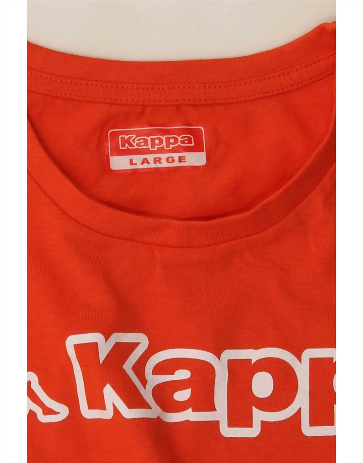 Kappa Mens Graphic T-Shirt Top Large Orange