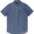 Lee Mens Short Sleeve Regular Fit Denim Shirt Small Blue Spotted Cotton