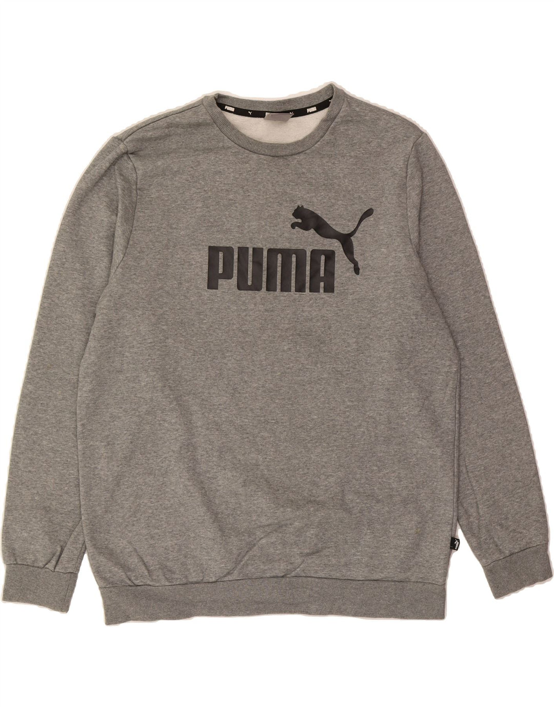 PUMA Mens Graphic Sweatshirt Jumper Large Grey Cotton Vintage Puma and Second-Hand Puma from Messina Hembry 
