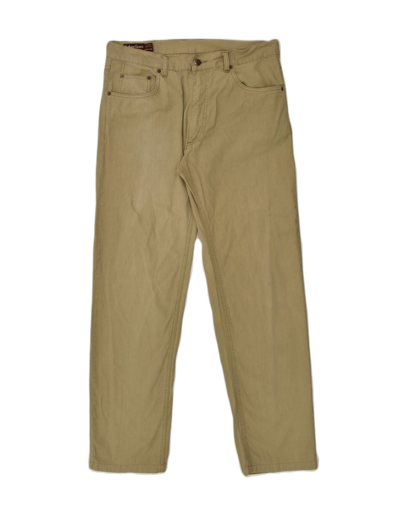 MARLBORO CLASSICS Mens Straight Casual Trousers W34 L31 Khaki Cotton | Vintage Marlboro Classics | Thrift | Second-Hand Marlboro Classics | Used Clothing | Messina Hembry 