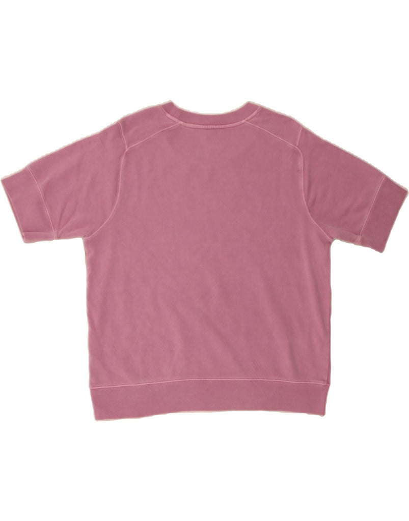 J. CREW Womens Weekend Short Sleeve Sweatshirt Jumper UK 14 Medium Pink Vintage J. Crew and Second-Hand J. Crew from Messina Hembry 
