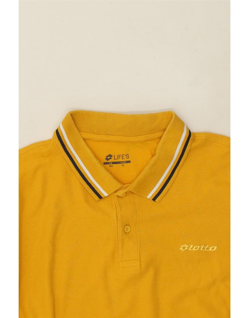 LOTTO Mens Polo Shirt XL Yellow Cotton Vintage Lotto and Second-Hand Lotto from Messina Hembry 