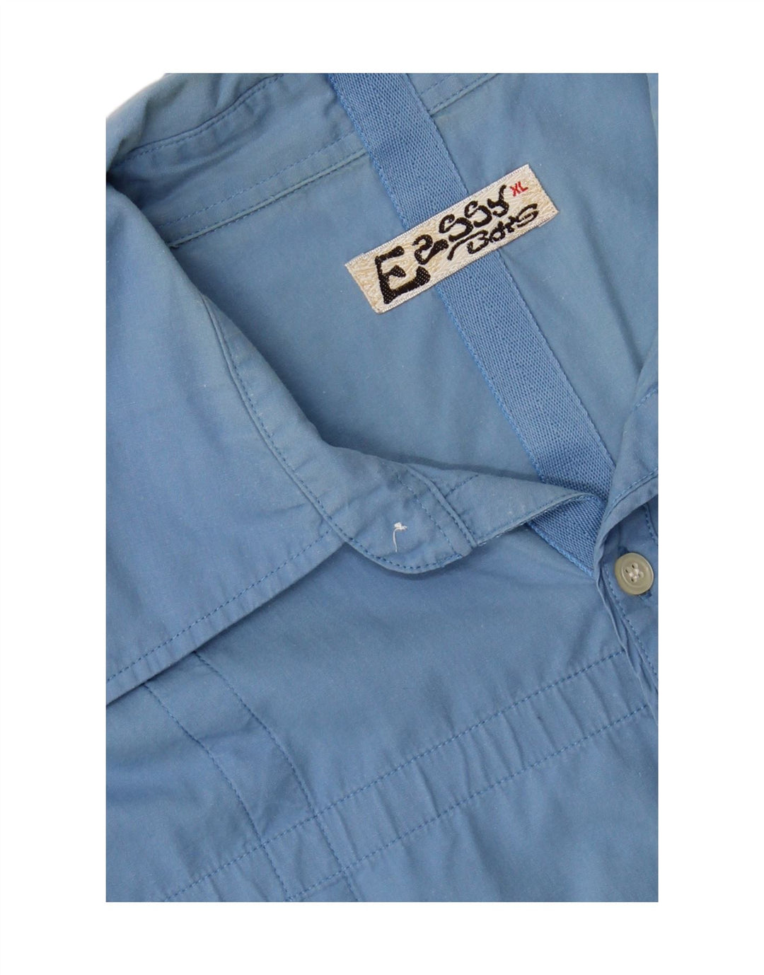VINTAGE Mens Graphic Short Sleeve Shirt XL Blue Cotton Vintage Vintage and Second-Hand Vintage from Messina Hembry 