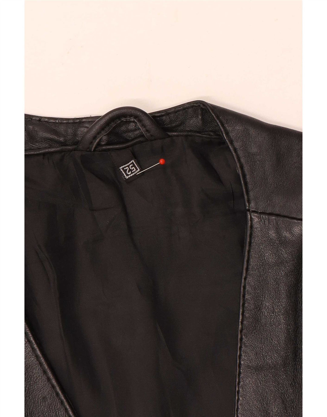 Vintage Mens Leather Utility Gilet EU 52 XL Black