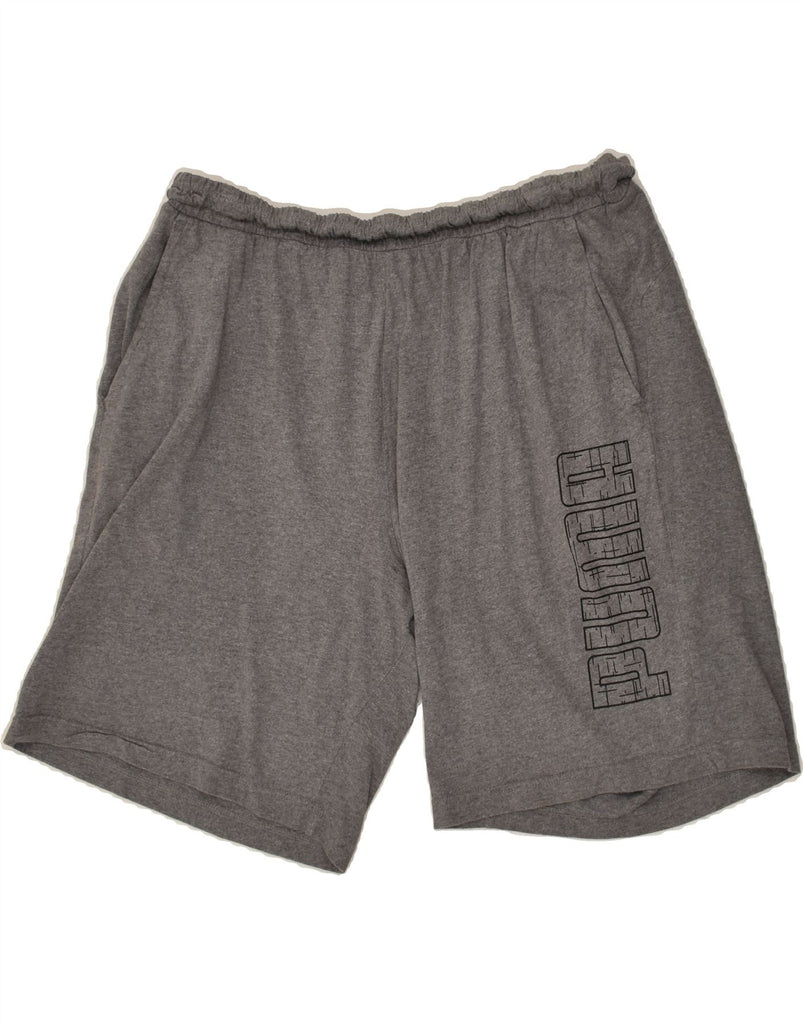 PUMA Mens Graphic Sport Shorts XL Grey Cotton | Vintage Puma | Thrift | Second-Hand Puma | Used Clothing | Messina Hembry 