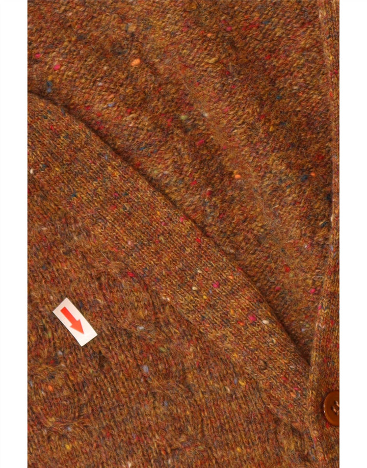 Benetton Mens Cardigan Sweater IT 50 Medium Brown Flecked New Wool